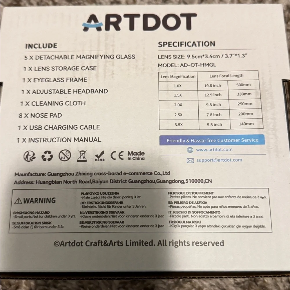 NWT ARTDOT headband magnifier glasses